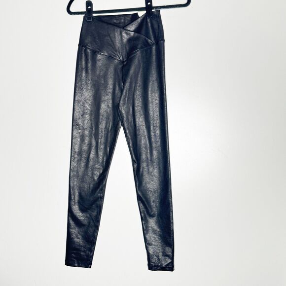 aerie Pants - New Aerie The Hugger Crossover Faux Leather High Rise Leggings Women's Medium